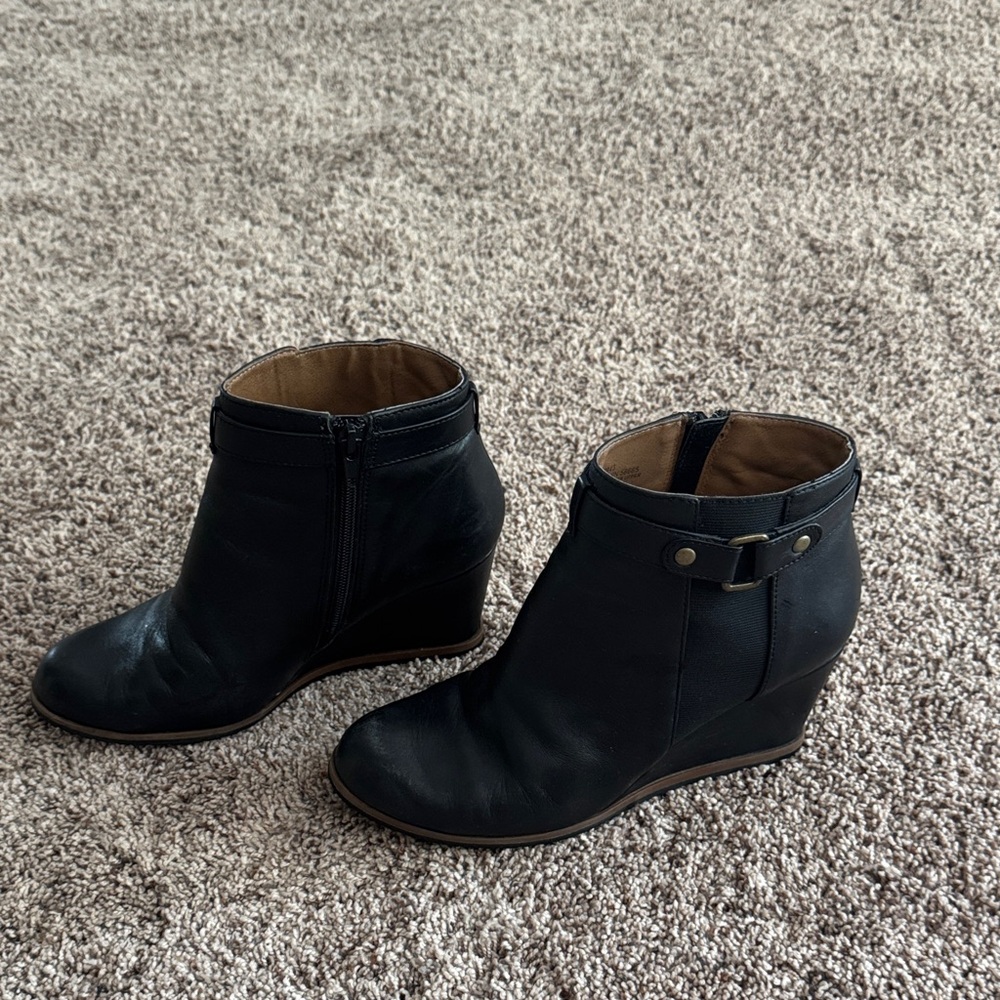 Women’s Black Wedge Ankle Boots